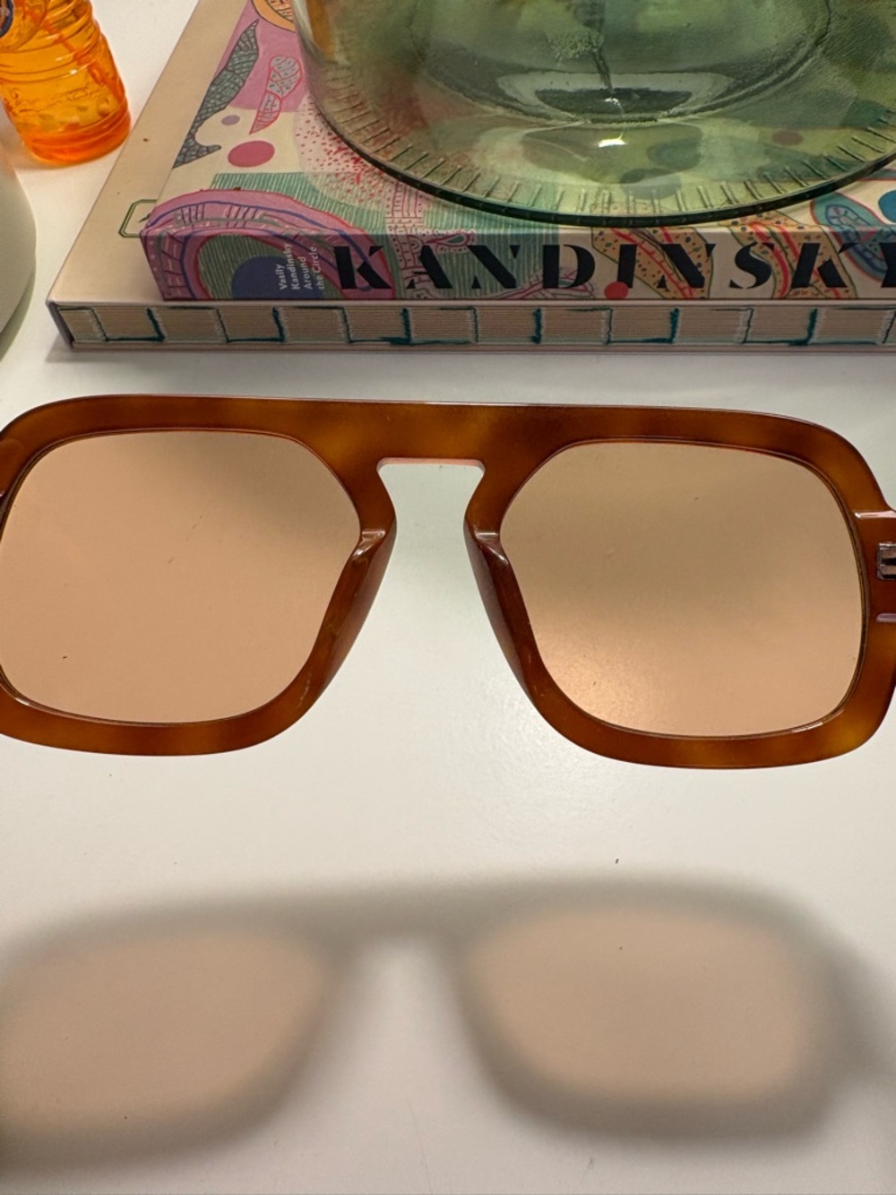 Women’s Sunglasses - Brown Oversized Square Frame - Picture 7 of 7
